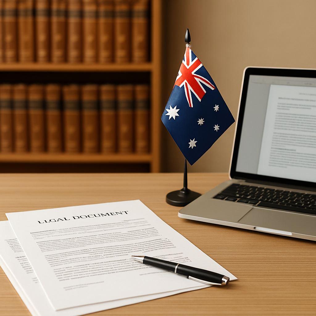 Legal documents and pen on a professional desk